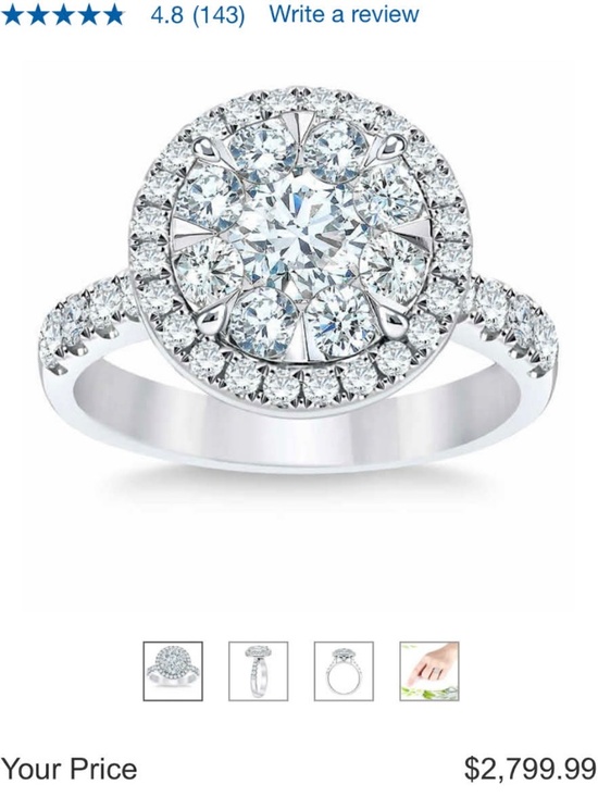 Living Heirloom Diamond Engagement Ring in White Gold - 7mm White Gold Diamond Ring